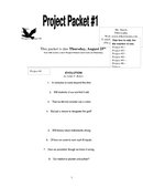 Philosophy Project Packets