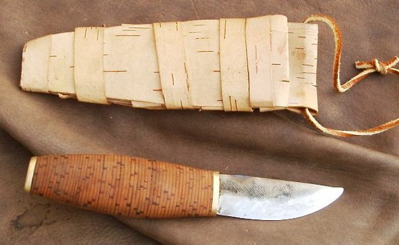 Birchbark for the knife handle - pros and cons.