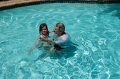 Ashley & Poppy swimming