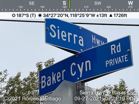 Sierra Hwy @ Baker Cyn Rd pvt