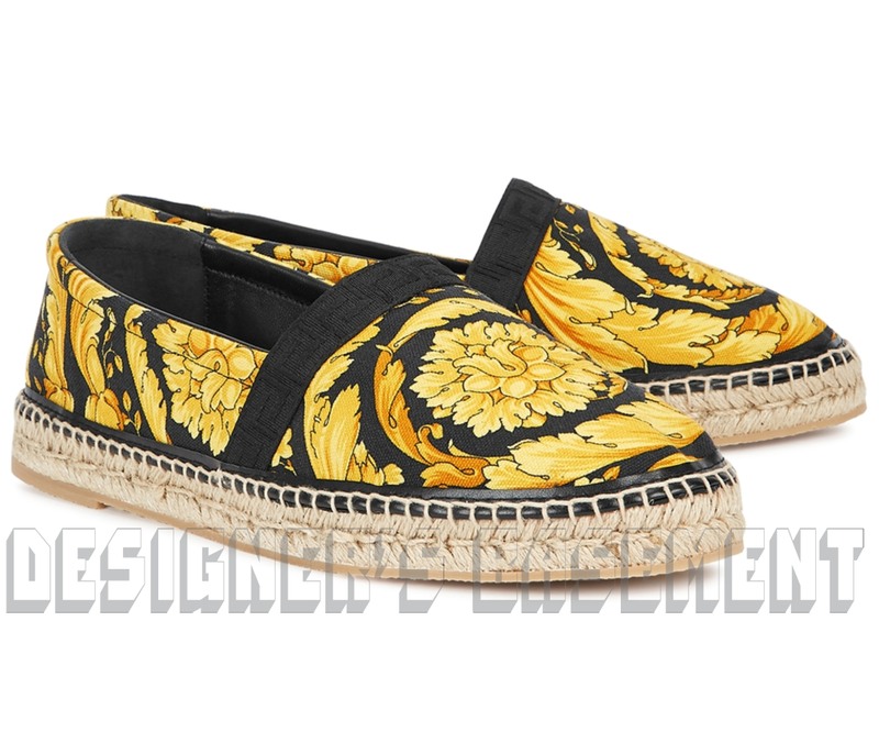 VERSACE mens 43EU 10US black golden BAROCCO print