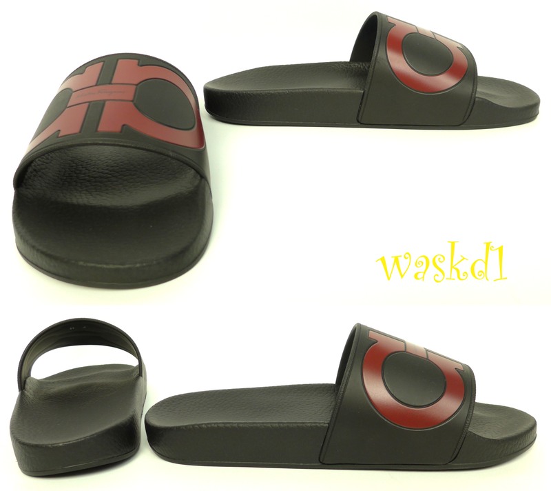 ferragamo slides black and red