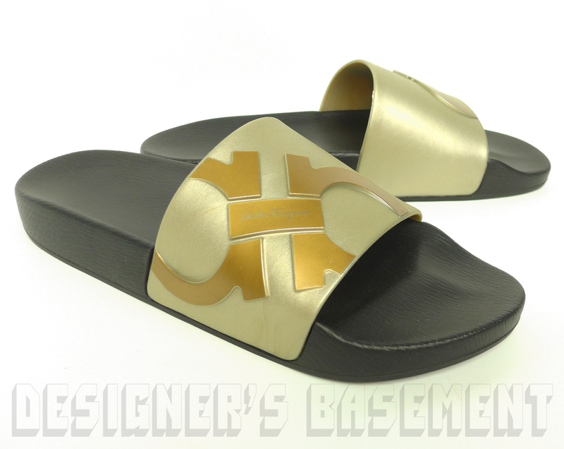 black ferragamo flip flops