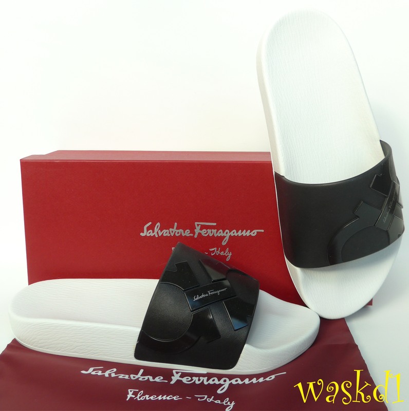 black ferragamo flip flops