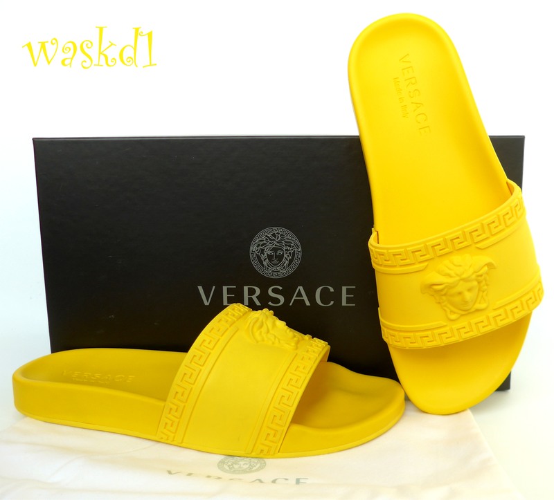 yellow versace slides