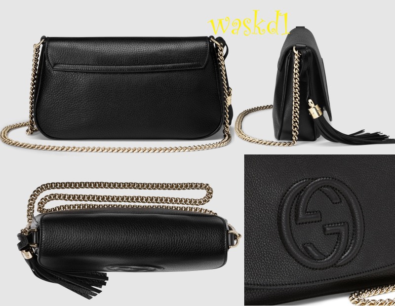 GUCCI black SOHO Interlocking G Medium Cross -Body chain bag NWT Authentic $990! | eBay
